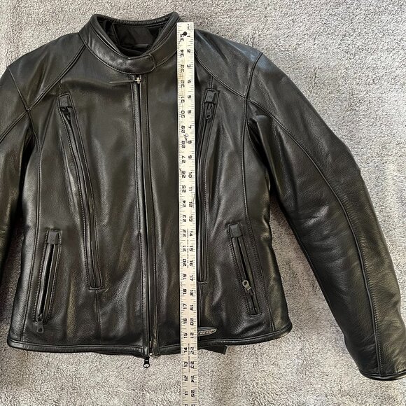 Women’s Harley Davidson Black Leather FXRG Heavy Layer Jacket Med #98520-05VW - Picture 3 of 16